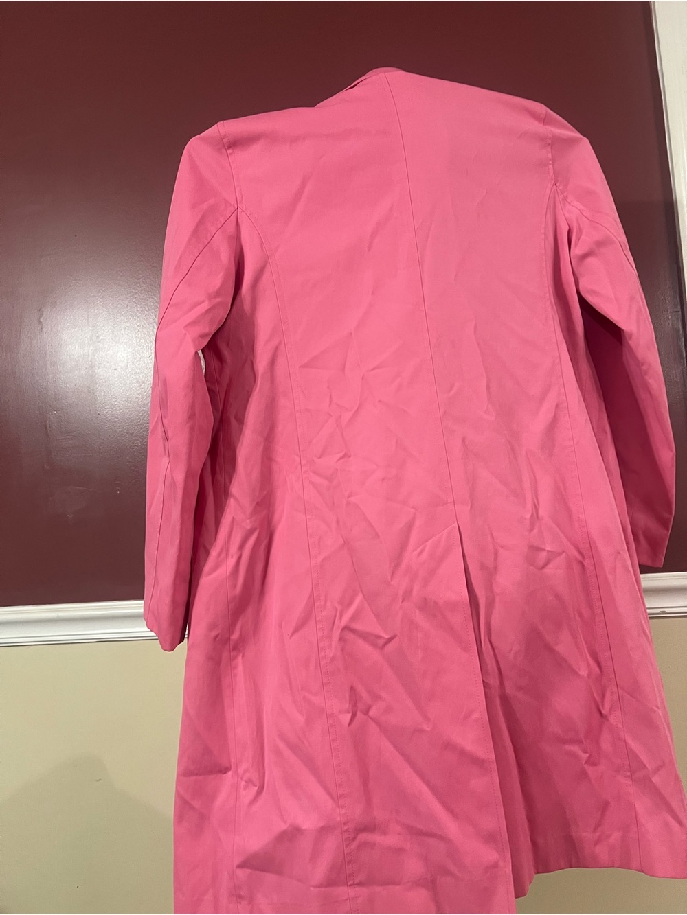 Jones New York Bright Pink Lightweight Trench Coat - Picture 2 of 4